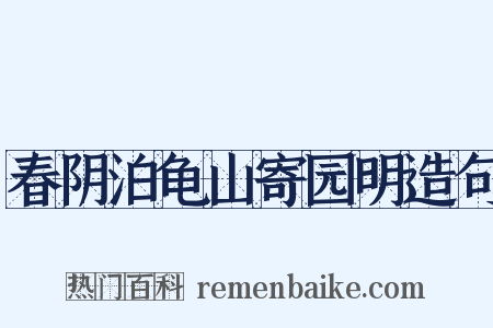春阴泊龟山寄园明造句是什么意思的图片